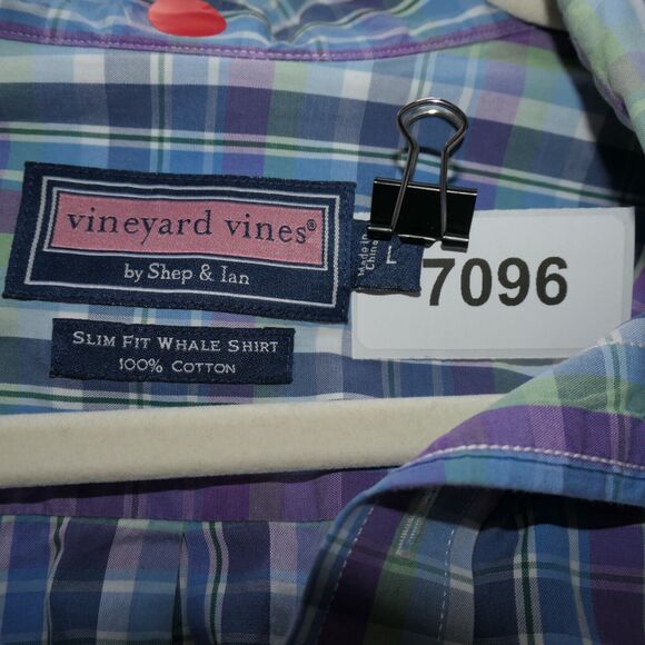 Vineyard Vines by Shep Ian Button Down Shirt Mens L Purple Slim Fit 100% Cotton - Picture 13 of 14
